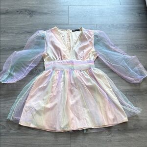 Pastel Rainbow Tulle Dress